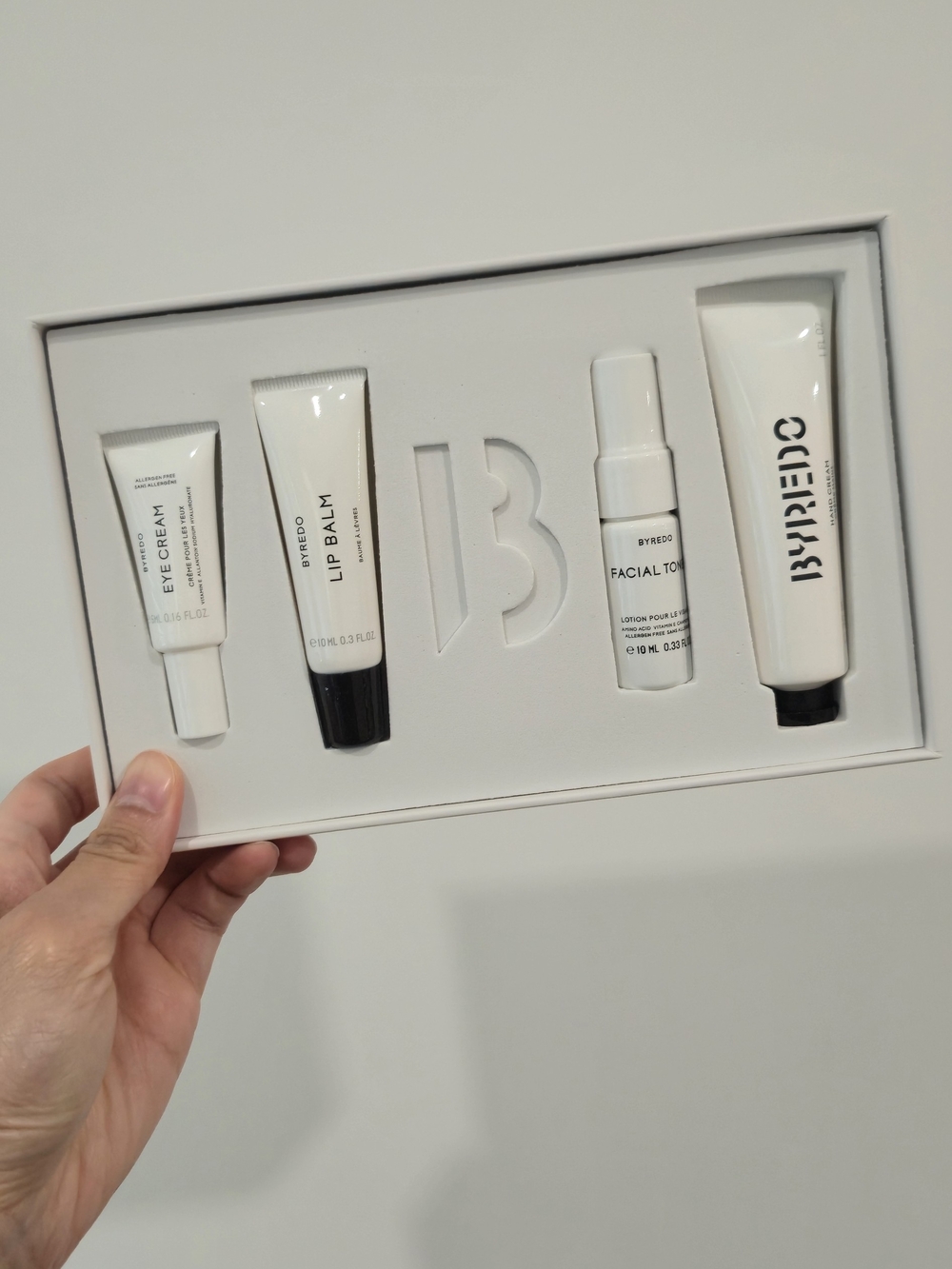 NEW Byredo VIP Kit featuring Eye Cream, Lip Balm, Hand Cream, and Facial Toner